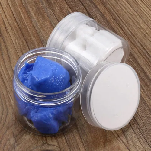 Vista 6 de NC 1.76 oz Silicona Moldeo Masilla Cake Kit de fabricación de moldes de goma - Azul y Blanco