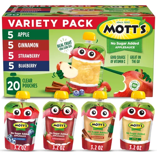 Vista 22 de Mott's Puré de manzana y canela, bolsas transparentes de 3.2 onzas, paquete de 20