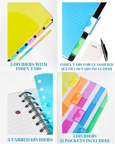 Vista 2 de Paquete de 2 cuadernos en espiral - Cuaderno de 5 materias azul claro y verde