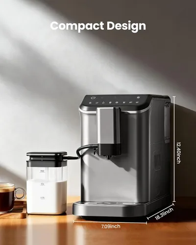 Vista 2 de Máquina automática de café expreso con molinillo y espumador