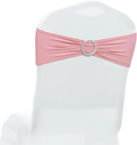 Vista 41 de MDS® Paquete de 10 bandas de elastano para silla con hebilla deslizante para decoración de bodas y eventos, bandas elásticas reutilizables