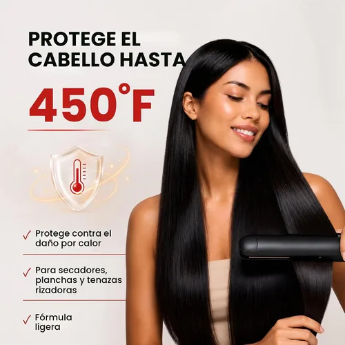 Vista 2 de Spray protector térmico para el cabello: mejora el brillo, elimina el encrespamiento, desenreda, evita las puntas abiertas, repone nutrientes, se