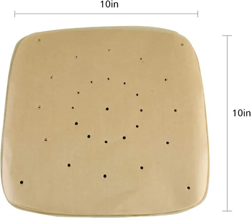 Vista 2 de Revestimientos de papel pergamino para freidora de aire (10 x 10 pulgadas), cuadrados, 100 piezas compatibles con freidora de aire XXXL, perfectos