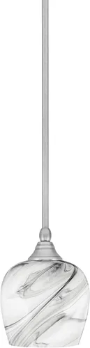 Vista 13 de Toltec Lighting Tallo Colgado Mini colgante, acabado de cobre negro, 3.5" cuadrado humo burbuja vidrio