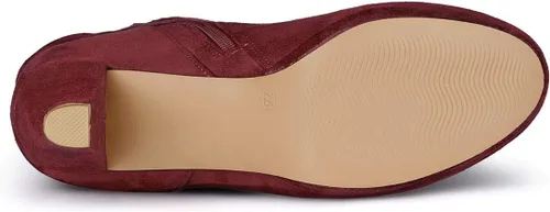 Vista 6 de Allegra K Botas de tacón alto con cremallera al tobillo para mujer