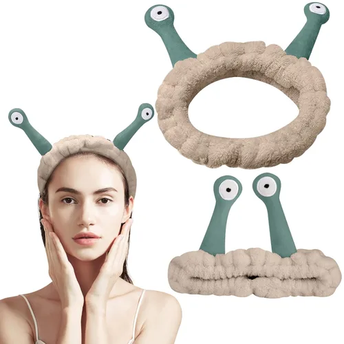 Vista 51 de Bonita diadema de caracol rosa, cara lavada para mujer, maquillaje, ducha, spa