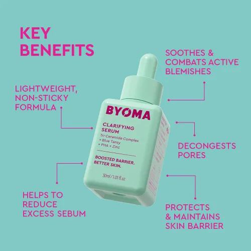 Vista 3 de BYOMA Suero Clarificante – Suero Reparador de Barrera – Suero Facial Clarificante para Piel Propensa al Acné – Suero Facial Calmante con Ceramidas