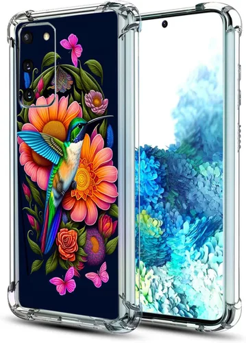 Vista 28 de Funda para Galaxy S20 FE 5G, protección contra caídas de flores de mariposa azul, a prueba de golpes, carcasa protectora de cuerpo completo
