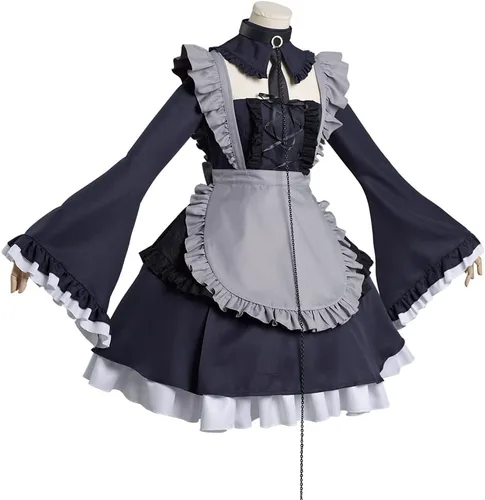 Vista 4 de Kitagawa - Disfraz de sirvienta para cosplay, disfraz de sirvienta para Halloween, conjunto completo