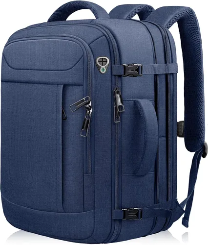 Vista 8 de Mochila de viaje, 40L 50L Mochila de transporte grande expandible aprobada Negro