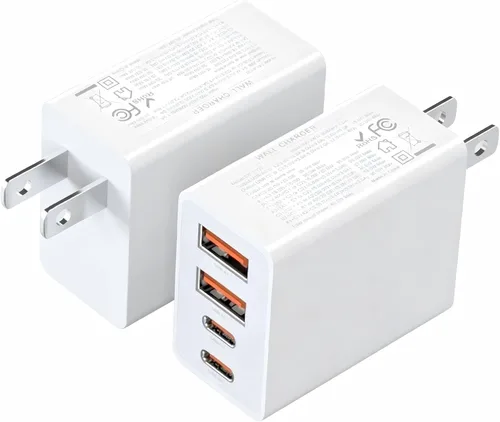 Vista 8 de Paquete de 2 adaptadores de corriente de 40 W USB C con puerto USB-C dual Phone Charger with Fast Charging Capability, Type C Wall Charger for