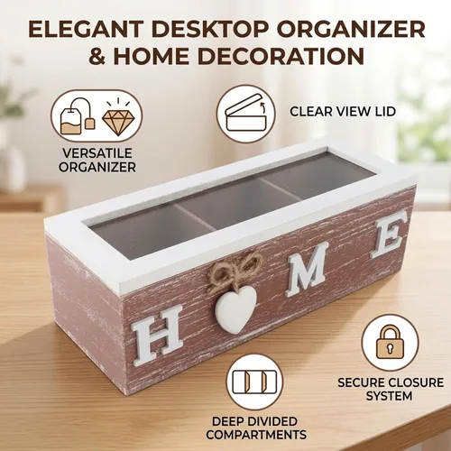 Vista 3 de Caja de almacenamiento organizadora de bolsas de té con tres