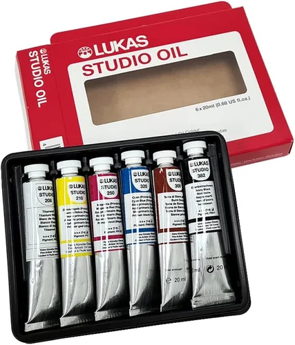 Vista 4 de Lukas Studio Artist - Pintura al óleo de alto pigmento hecha con aglutinante natural para artistas, pintura y mucho más. Colores surtidos - 0.7 fl oz