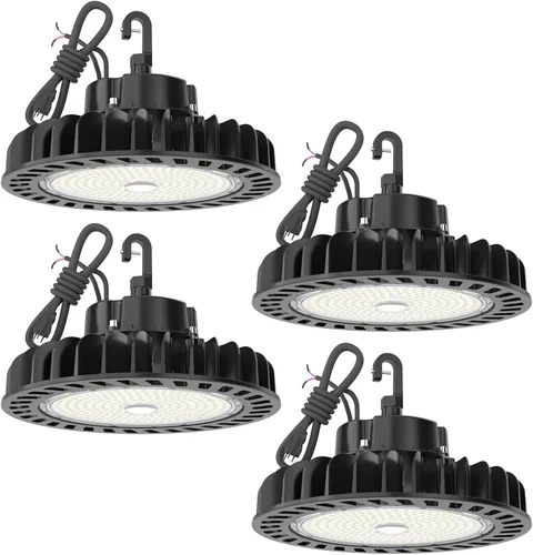 Vista 11 de HYPERLITE Luces LED High Bay de 100 W, 14,500 lm (145 lm/w) 5000 K, 1-10 V, regulable, cable de 5' con enchufe de 110 V, gancho de EE. UU., listado