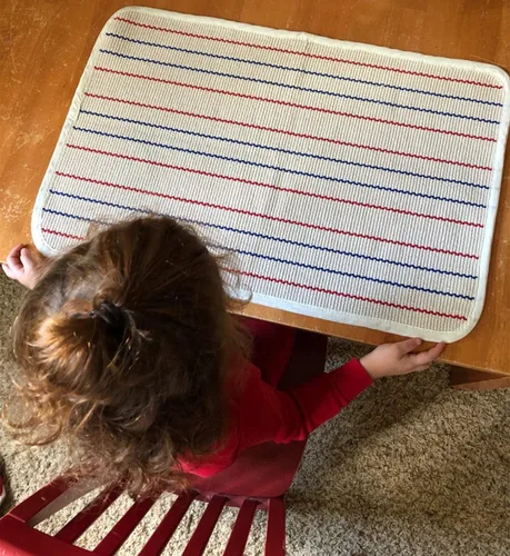 Vista 11 de UKELER Alfombra Montessori para niños, alfombra de juego para guardería, alfombra de trabajo de algodón, alfombra pequeña tejida a mano, 23.6 x 7.8