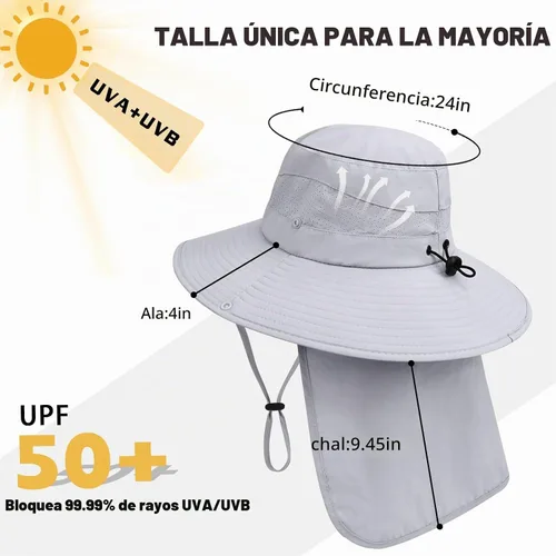 Vista 6 de Sombreros de sol para hombres y mujeres, protección UPF 50+, sombrero de Grisclaro