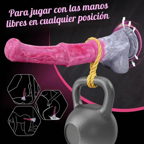 Vista 4 de Consolador de caballo de polla gruesa juguetes sexuales de 12 pulgadas pene monstruo realista para parejas Grithy Pink Silicone Dildos Anal Plug