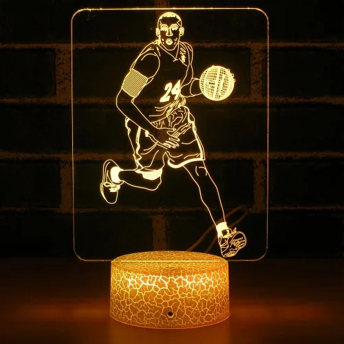Vista 7 de Luz nocturna de baloncesto para niños, regalo para amantes del baloncesto con control remoto y táctil inteligente, 16 colores cambiantes, lámpara