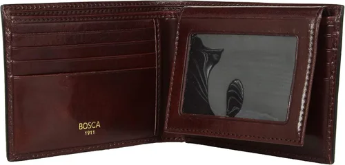 Vista 4 de Bosca Billetera de cuero italiano con identificación para hombre