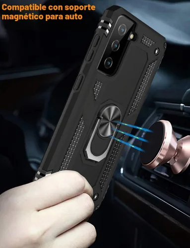 Vista 5 de IKAZZ Funda para Galaxy S21, Grado Militar Resistente a Golpes de Servicio Pesado Cubierta Protectora para Teléfono Pasa Prueba de Caída de 16 pies