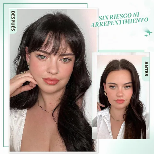 Vista 5 de Flequillo con Clip, Flequillo de Cabello con Clip, Flequillo Falso, Flequillo con Clip, Flequillo con Clip de Cabello Humano Real, Postizos Ombre