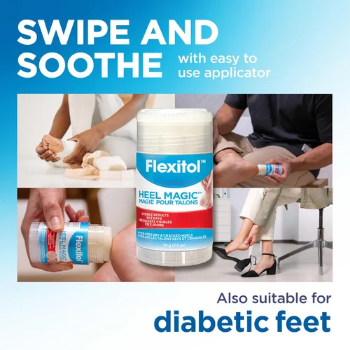 Vista 4 de Flexitol Heel Magic para piel seca o talones ásperos con manteca de karité y vitamina E, 2.5 onzas