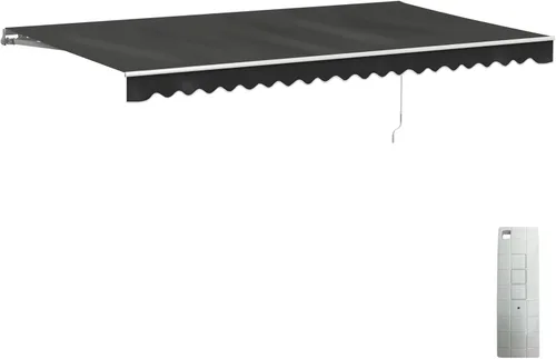 Vista 31 de Toldo Aleko retráctil, motorizado, para patio Gris