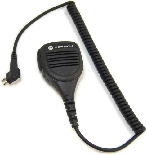 Vista 3 de Motorola Original OEM PMMN4013 PMMN4013A - Micrófono de altavoz remoto con conector de audio de 3,5 mm, cable enrollado y clip giratorio
