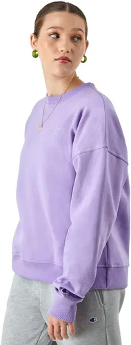 Vista 3 de Champion Sudadera para mujer, Powerblend, cuello redondo, sudadera para mujer, logotipo C (Reg. o Plus), Lavish Lavender C Logo