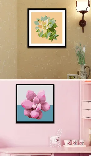 Vista 2 de TINDAY Kit de 2 piezas enmarcadas de pintura por números para adultos, principiantes, niños, pintura acrílica por números, pintura acrílica para 2