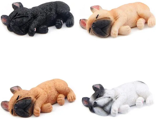 Vista 8 de Paquete de 4 imanes magnéticos 3D para nevera, bulldog francés para dormir, imán de oficina, accesorio de cocina, decoración de juguete, adorno