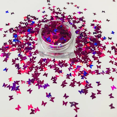 Vista 17 de PrettyG Paquete de 0.35 oz/paquete – Lentejuelas con purpurina en forma de mariposa de oro rosa – Festival Rave Belleza Maquillaje Cara Cuerpo Nail
