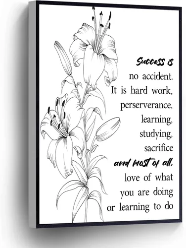 Vista 8 de PUCHYUCT Lienzo decorativo para la pared, póster con cita inspiradora en blanco y negro, regalo para hija, hermana, amiga, estirado y enmarcado