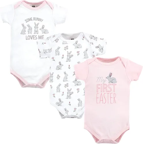 Vista 242 de Hudson Baby baby-girls Cotton Bodysuits 3-pack