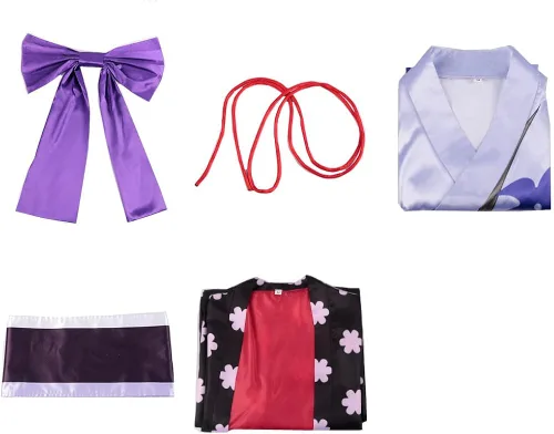 Vista 5 de GWOKDAN Nico Robin - Disfraz de cosplay de anime kimono, vestido de una pieza, conjunto completo para mujer