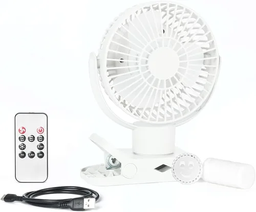 Vista 10 de Limitless Breezie - Ventilador portátil con luz LED y banco de energía de 8,000 mAh (azul marino)