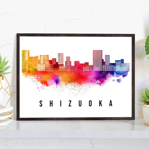 Vista 32 de Pera Print Póster de Japón, póster de Japón-Aomori, ilustración de Japón Skyline City, póster de horizonte moderno, impresión de paisaje urbano