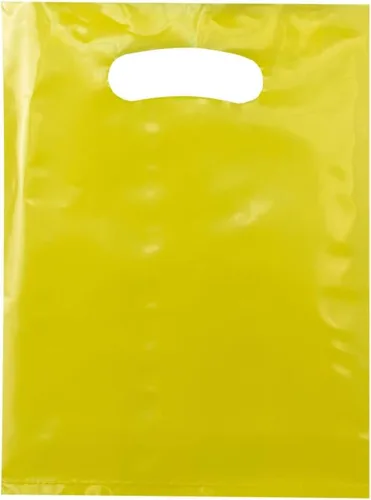 Vista 12 de ysmile Pequeña bolsa de compras de plástico negro para pequeñas empresas Bolsa de mercancía de plástico con asa Poli troquelado para venta al por