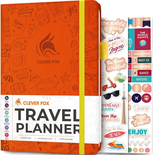 Vista 27 de Clever Fox Bolsillo para diario de viaje, organizador de itinerarios de vacaciones y viajes por carretera, diario de memoria de viaje, cuaderno