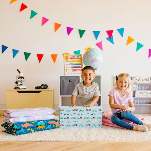 Vista 2 de Wildkin Alfombrilla de vinilo para siesta para niños, plegable, duradera, para guardería y preescolar
