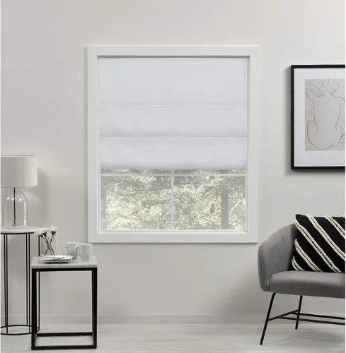 Vista 15 de Exclusive Home - Persiana Acadia 100% blackout de poliéster estilo romana, 23"x64", plata