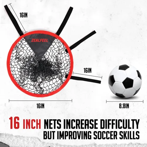 Vista 3 de ZEALFEEL Objetivo de portería de fútbol para 2 piezas, 16 pulgadas de contenedores superiores de fútbol para entrenamiento de precisión de tiro