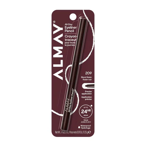 Vista 24 de Almay Lápiz delineador de ojos todo el día, 205 negro, 0.01 oz