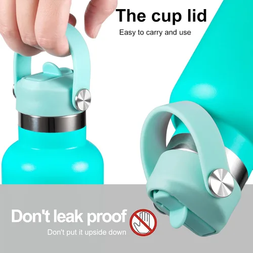 Vista 5 de Tapa de popote compatible con botella de agua de boca estándar de 24 onzas y 21 onzas, tapas con popote para botellas de agua Hydroflask, parte