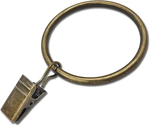 Vista 30 de WeeksEight Paquete de 44 anillos de cortina negros con clips, ganchos de cortina, ganchos de clip para colgar cortinas, lazos, sombreros, anillos