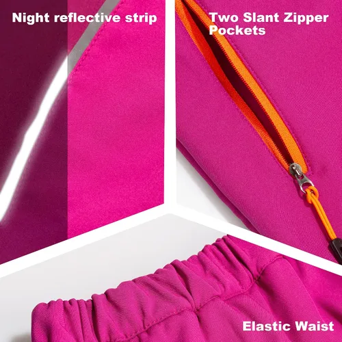 Vista 5 de Yinson Pantalones de nieve para niños, pantalones de esquí y senderismo para niños y niñas, impermeables, resistentes al viento