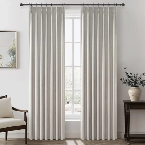 Vista 59 de Cortinas y Drapeados Modernos con Pliegues Pellizco Rosa Bebé de 84 Pulgadas de Largo, Juego de 2 Paneles para Sala de Estar, Cortina de Ventana