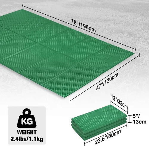 Vista 2 de REDCAMP Almohadillas de espuma plegable para acampar para dormir, almohadilla impermeable de espuma de celda cerrada para dormir mientras acampas