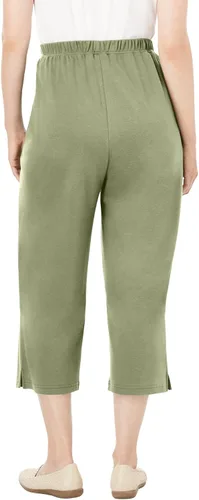 Vista 3 de Woman Within Pantalón Capri 7 day Knit de tamaño grande - petite