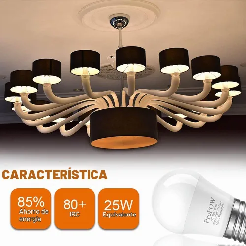 Vista 4 de Bombillas de 25 W equivalentes a bombillas LED A15 E26 de 3 W, color blanco suave, 2700 K, bombillas de bajo vatio, para el hogar, dormitorio